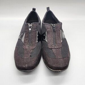 LifeStride Women's Shoes Size 8.5 Black Zip Mesh Comfort Sneakers Casual Walking